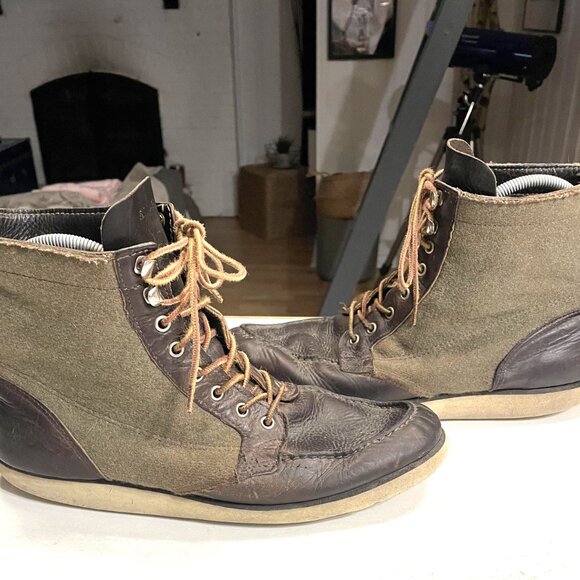Sebago Filson Hunter Brown Wool & Leather Boots Sperry Pendleton Barbour Mens 12 - Picture 2 of 4